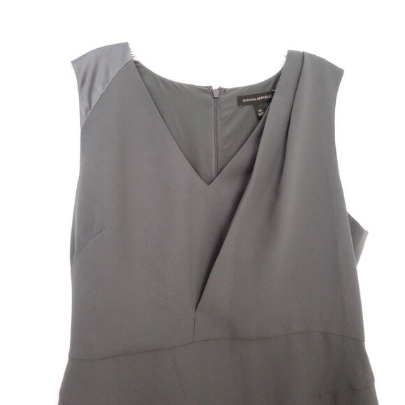 Banana Republic Grey Deep Vee Sheath Dress - Picture 2 of 10